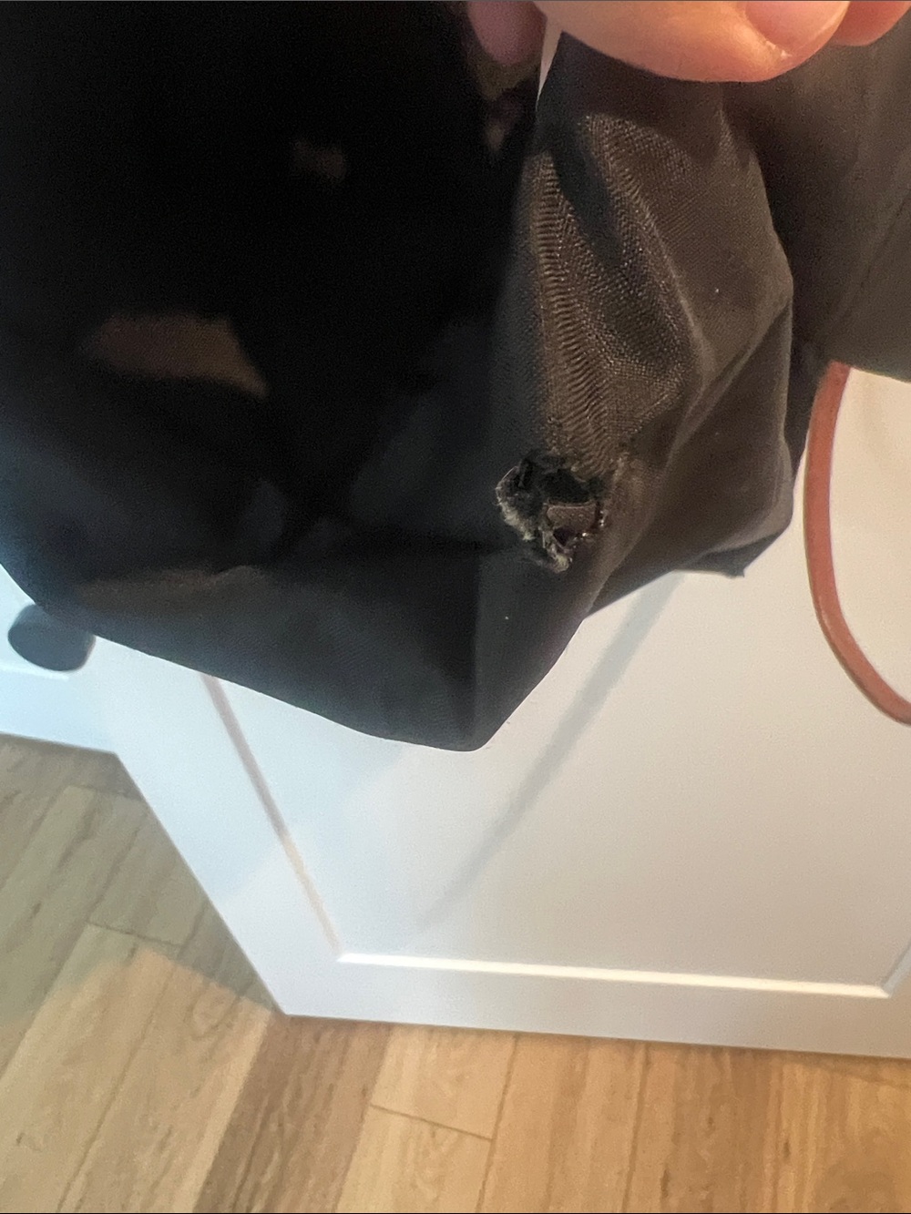 Longchamp Black Tote with Brown Leather Trim - Picture 6 of 7
